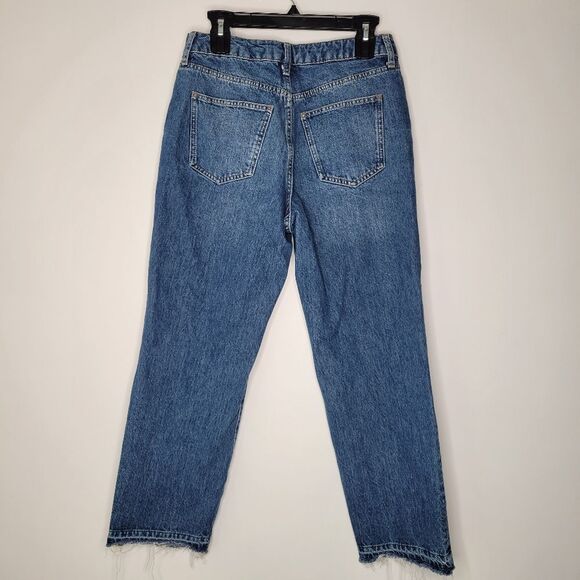 Boden Straight Leg Blue Button-Fly Jeans Raw Hem 8 - Picture 4 of 11